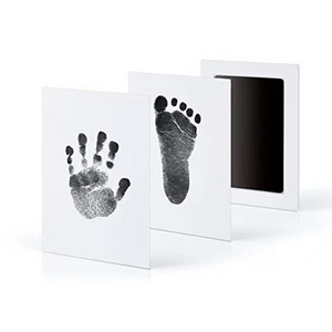 New Clean Touch Ink Pad Newborn Baby Handprint and Footprint Pet Paw Print Kit Inkless Infant Hand and Foot Stamp (Black)