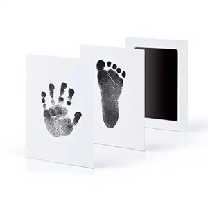 Hot Sale Clean Newborn Baby Handprint and Footprint Pet Paw Print Kit Inkless Infant Hand and Foot Stamp (Black)