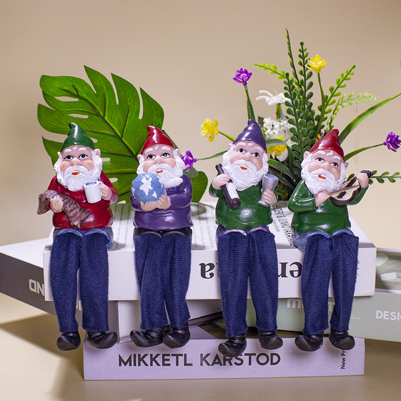 Gnomes Fairy Resin Statues Miniature Garden Accessories Micro Landscape Ornaments for Indoor Patio Yard Lawn Garden