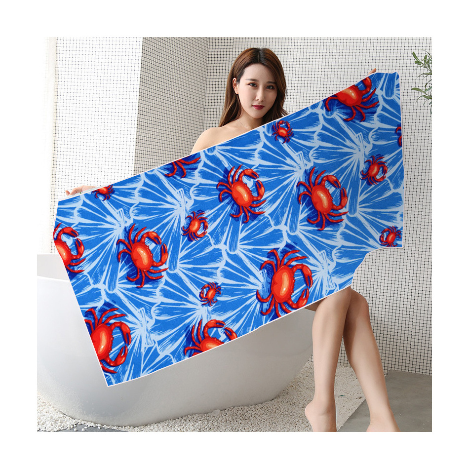 Bottle recycled beach towel superdry Microfiber waffle beach towel wholesale custom sand free printed beach towel