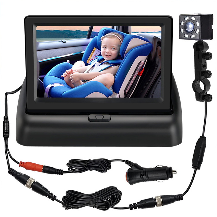 baby car seat monitor 4.3inch fold desktop display baby car mirror monitor