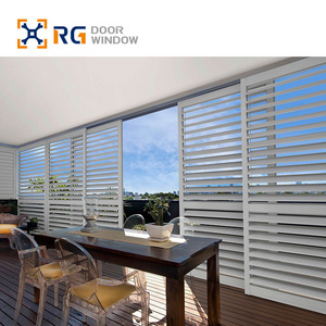 RG Australia Aluminum Plantation Shutters Factory Customized Hurricane Proof Frame Louvers Windows Sun Shade