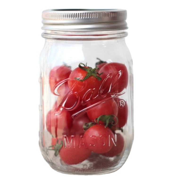 Mason bottle transparent glass bottle fruit salad can beverage cup wholesale seasoning organizer