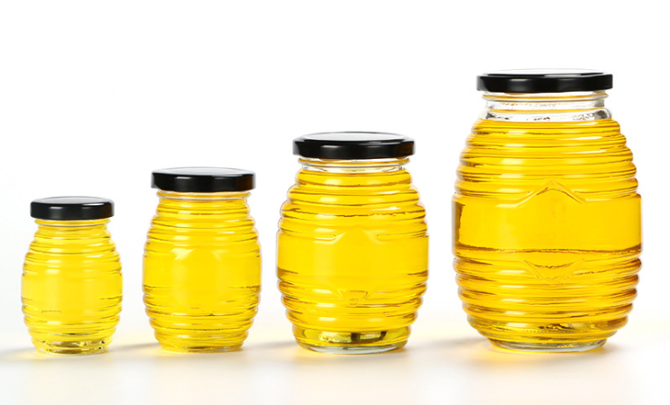 Wholesale Hot sale Food grade Empty Glass Honey Jar Glass Honey Pot With Screws Lid container food storage Canning Jar