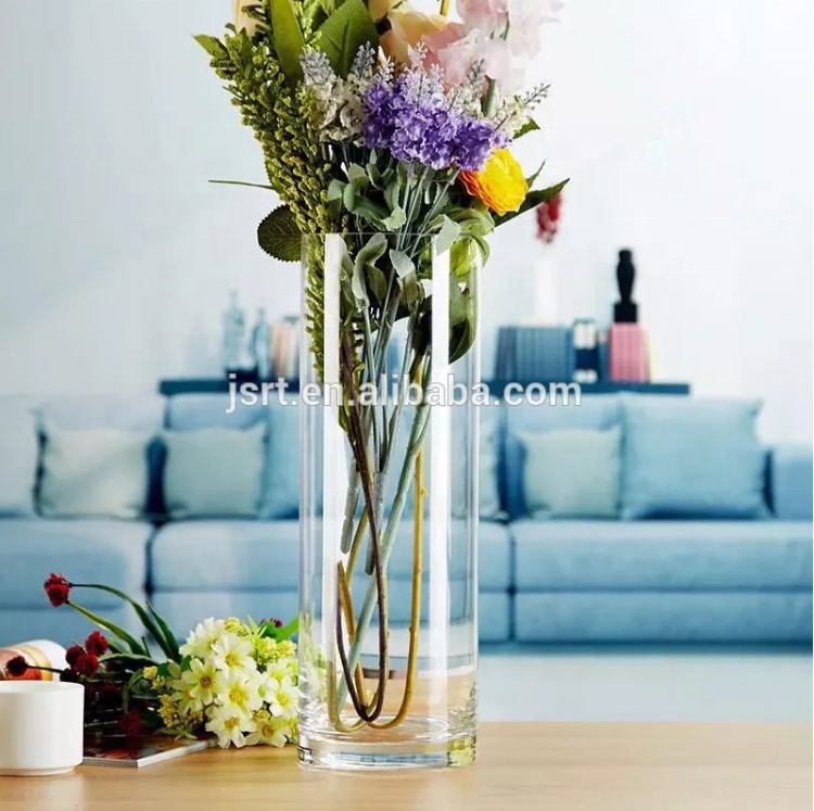 China Factory Tall Arrangements Glass Flower Vase round flower box vases for home decor Plant vessel