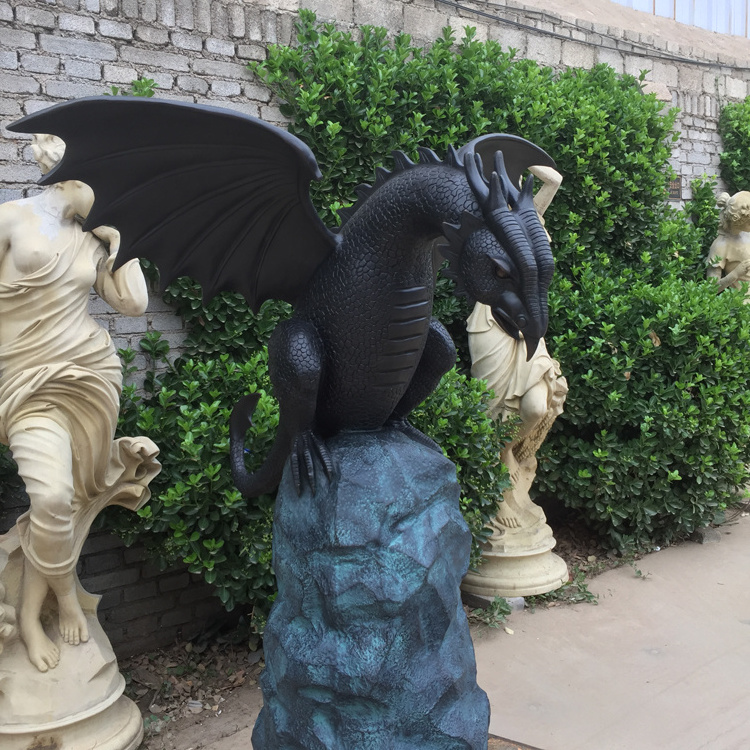 Antique design garden decoration customized size bronze dragon water fountain