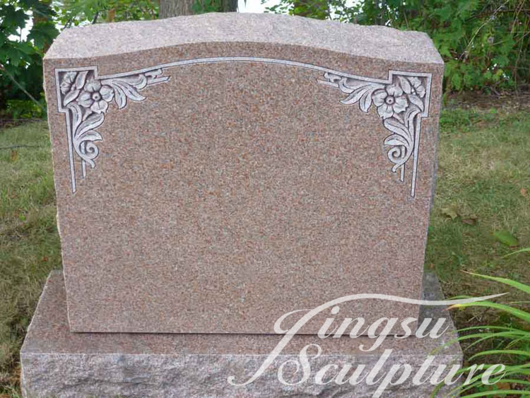 Professional marble carving headstone pink marble tombstone for wholesale