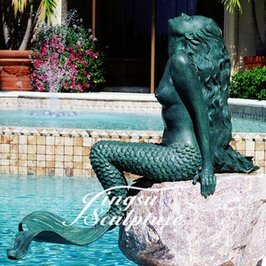 Religious Decoration life size nude mermaid statue