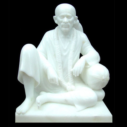 Antique statue life size white marble shirdi sai baba statue