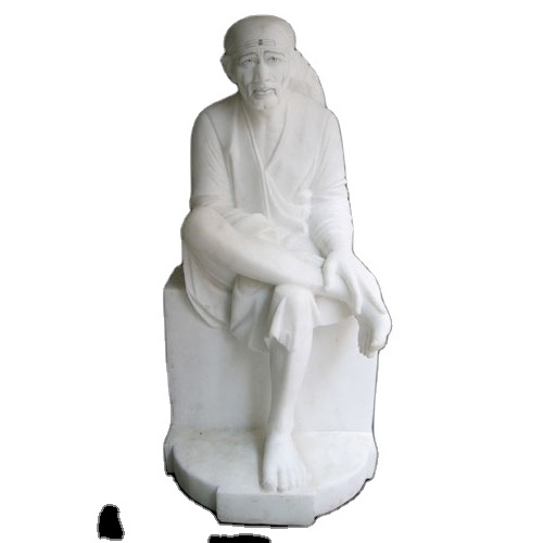 Antique statue life size white marble shirdi sai baba statue