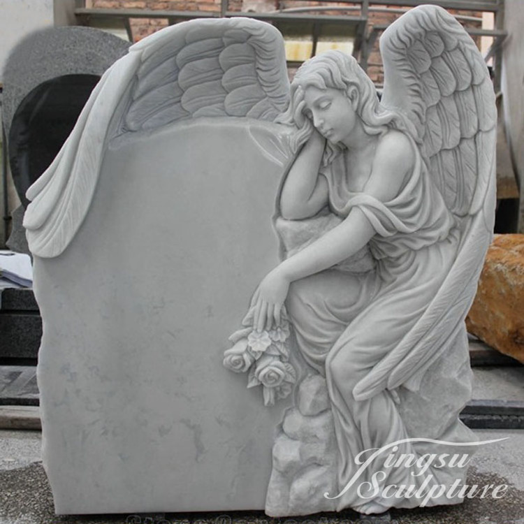 Cemetery granite angel heart headstone