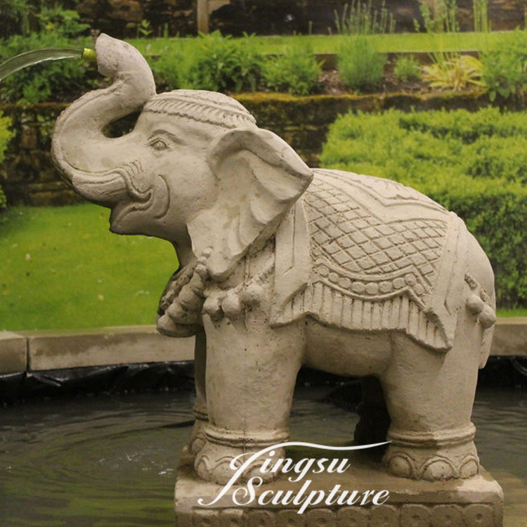 Outdoor marble elephant water fountain for sale