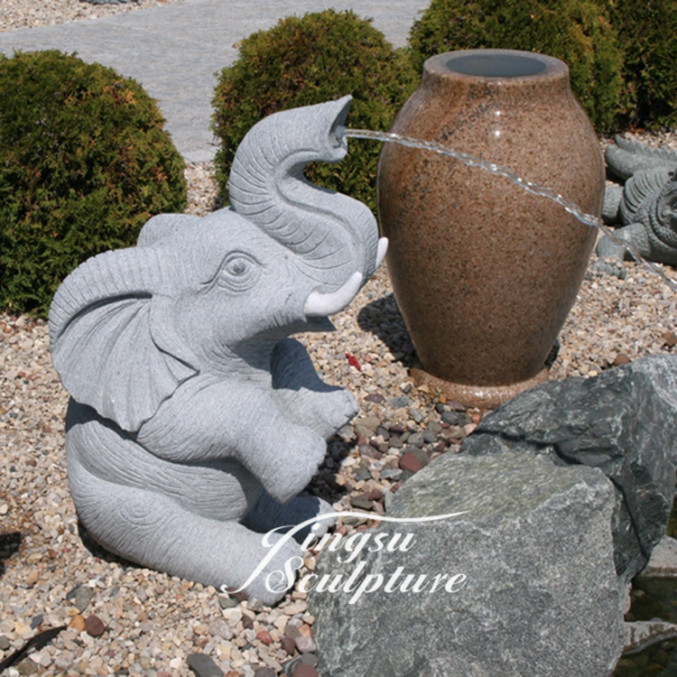 Outdoor marble elephant water fountain for sale