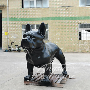 Home decor modern art design custom color large size matte black abstract french bulldog statues