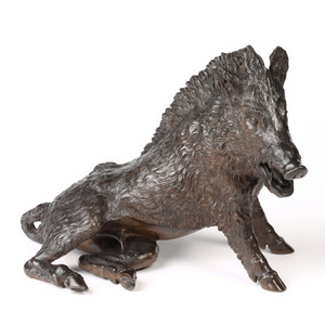 Popular design wild boar sculpture brass pig statue