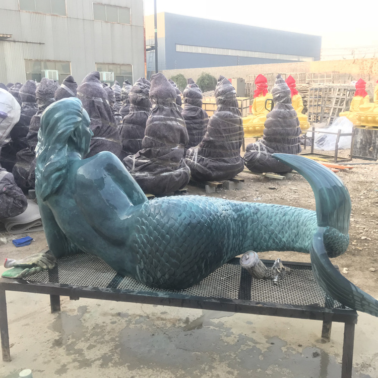 Outdoor decoration life size bronze mermaid statue for sale