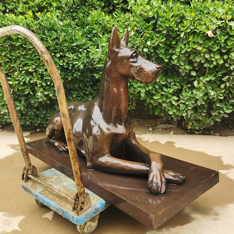 Factory directly supply famous statue outdoor decor life size bronze great dane dog statue