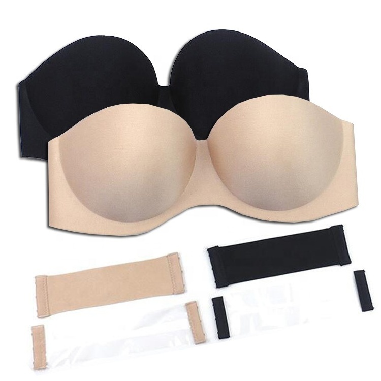 Z037 Fast Delivery Erotic Women's Strapless Bra Mature Invisible Bra For Wedding Underwear, Girls Sexy Push Up Bra Sexy Lingerie