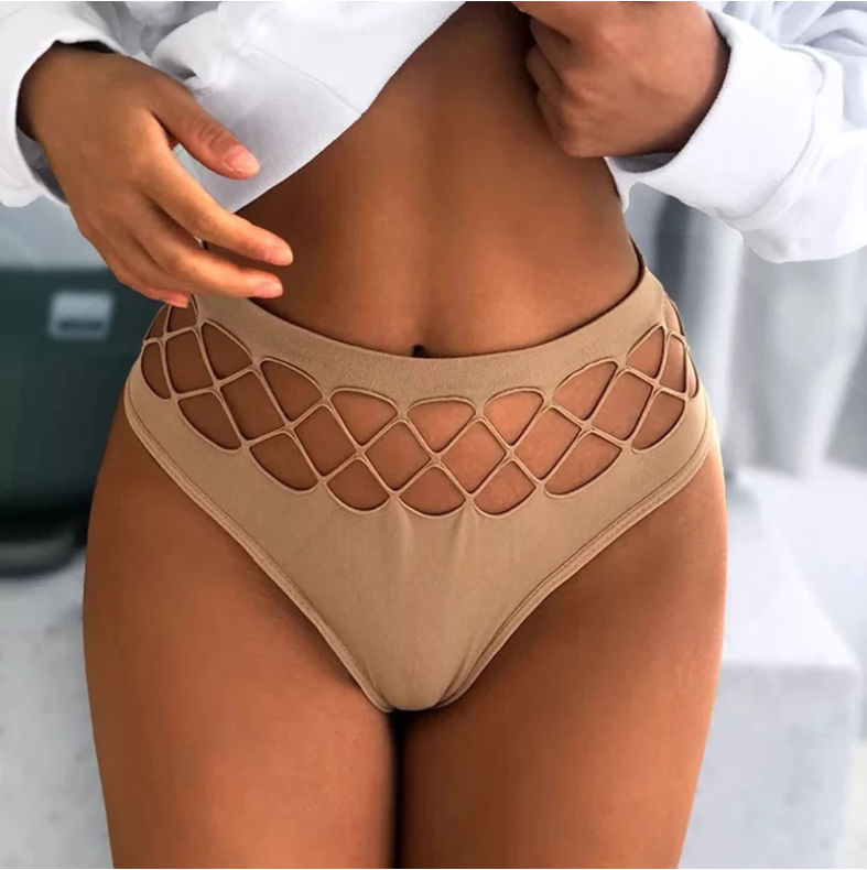 SFYP026 Custom New Arrival Oem Hollow Out Cotton High-Waist Solid Breathable Seamless Plus Size Women'S Underwear Women Panties