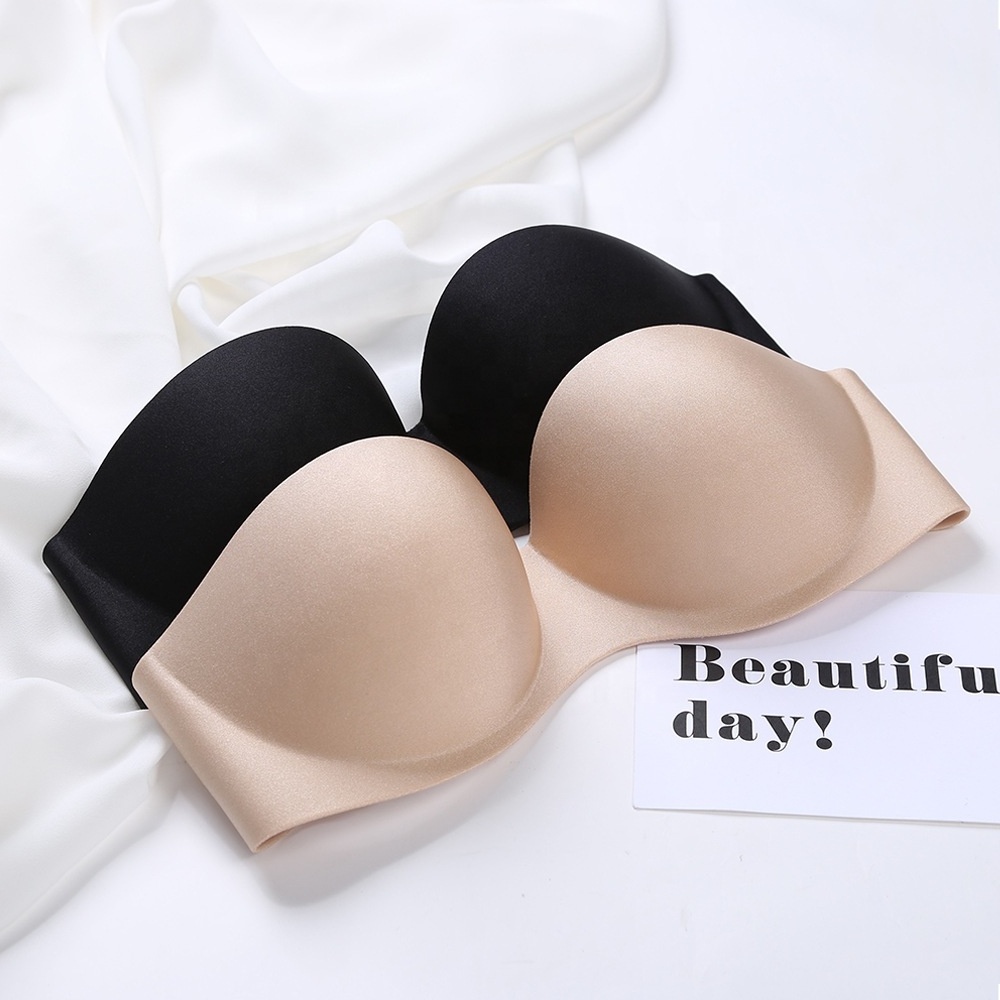 Z037 Fast Delivery Erotic Women's Strapless Bra Mature Invisible Bra For Wedding Underwear, Girls Sexy Push Up Bra Sexy Lingerie