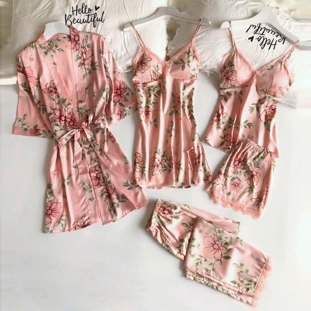 SFY-Y2 Wholesale High Quality Ladies Lace Halter Print Pajamas Set Loose Comfortable Home Wear Ladies Breathable Pajamas Set