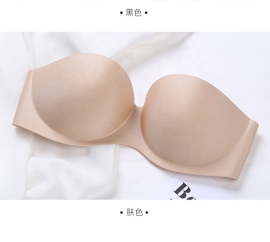 Z037 Fast Delivery Erotic Women's Strapless Bra Mature Invisible Bra For Wedding Underwear, Girls Sexy Push Up Bra Sexy Lingerie