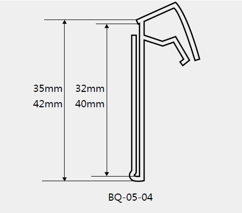 Clear PVC advertising shelf talker price tag  glass shelf edge price tag hanging flat label holder for double wire shelf