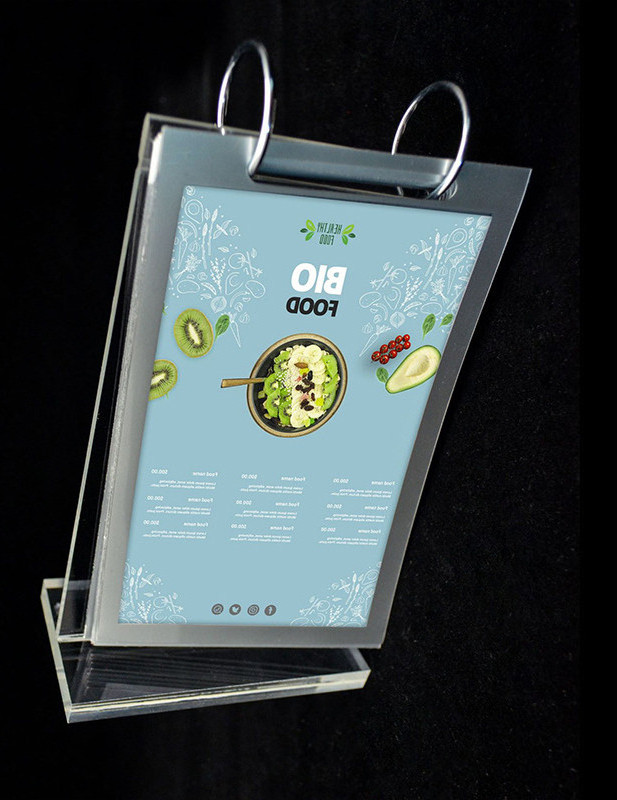 A5 A4 A6 Acrylic Page Turning Menu Holder Menu Flip Decca Holder for Hotel  T  Shaped Acrylic Menu Card Holders for restaurant