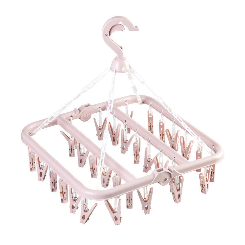 Multifunctional Sock Plastic Hanger With 32 Clips ulti-clips Plastic Hanger for socks underwear clothes hanger rack