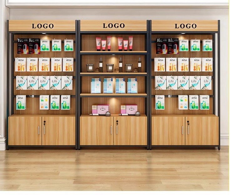 Wooden display shelves Supermarket Shelves Wooden Metal Display Racks Shoes display shelf Shelving store rack