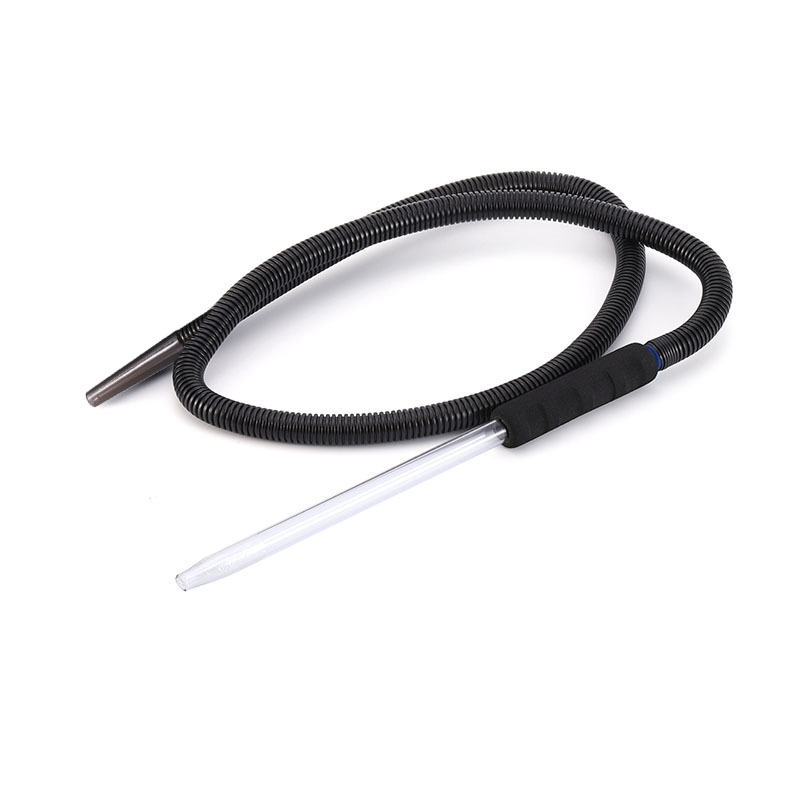 factory price High temperature resistance glass shisha pipe disposable handle  hookah hose