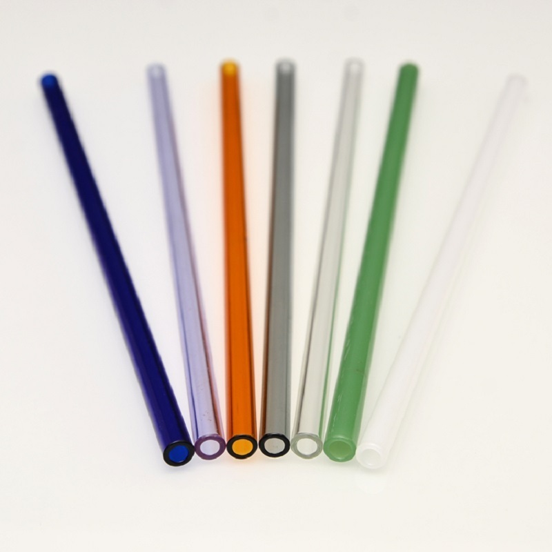 Drinking Straw Straw Colored Borosilicate Straight and Curved Glass New 3.3 Wine CLASSIC Water Pipes Smoking Herb Glass 8*200mm