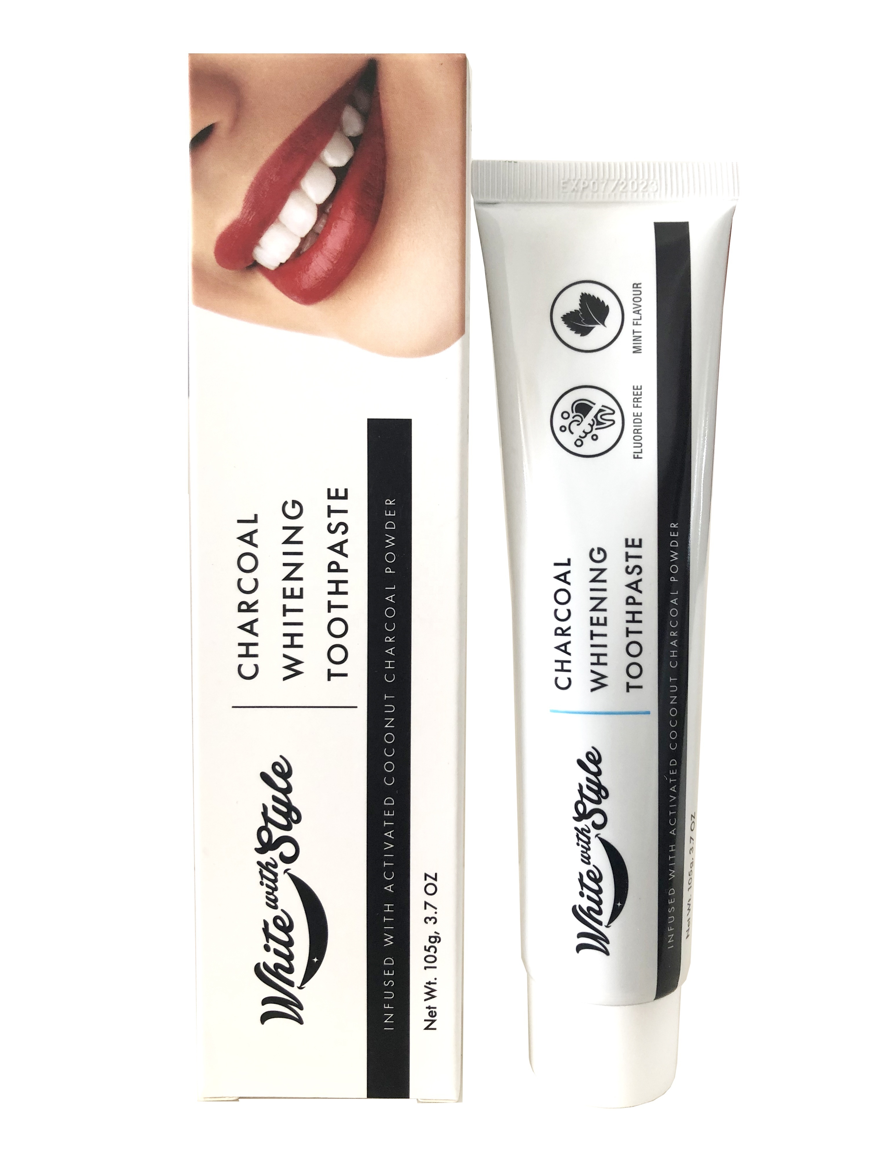 Private Label Fluoride Free Coconut Oil Activated Charcoal Organic Whitening Toothpaste