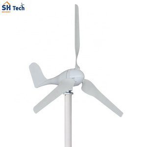 China Factory 1kw 48v 24V 12V Wind Turbine 5 Blades Free MPPT Controller Windmill