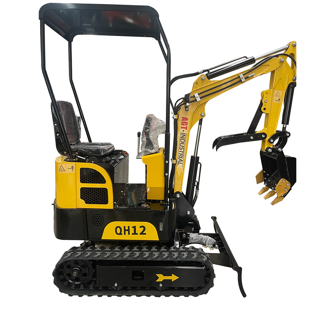 AGT QH12 excavator Mini Excavator Gasoline Engine Digger Crawler 1.2 ton 1 ton Mini Bagger