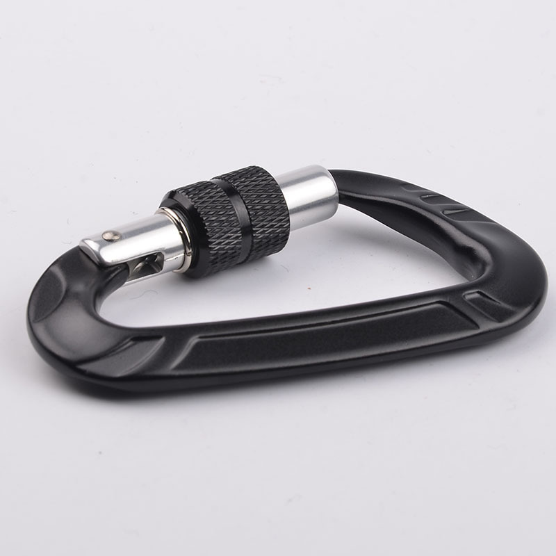 12KN 7075 Aluminum Alloy Screw Locking Side Swing Gate Climbing Carabiner Hook for Outdoor/Climbing JENSAN Custom