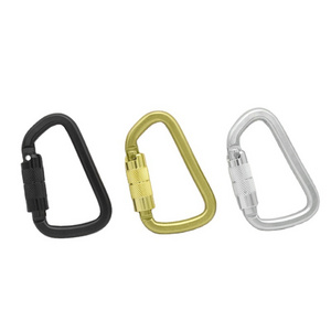 Manufacturer Custom 30KN Safety D Shape Auto Locking Steel Metal Snap Hooks Carabiners For Climbing/Aerial Work