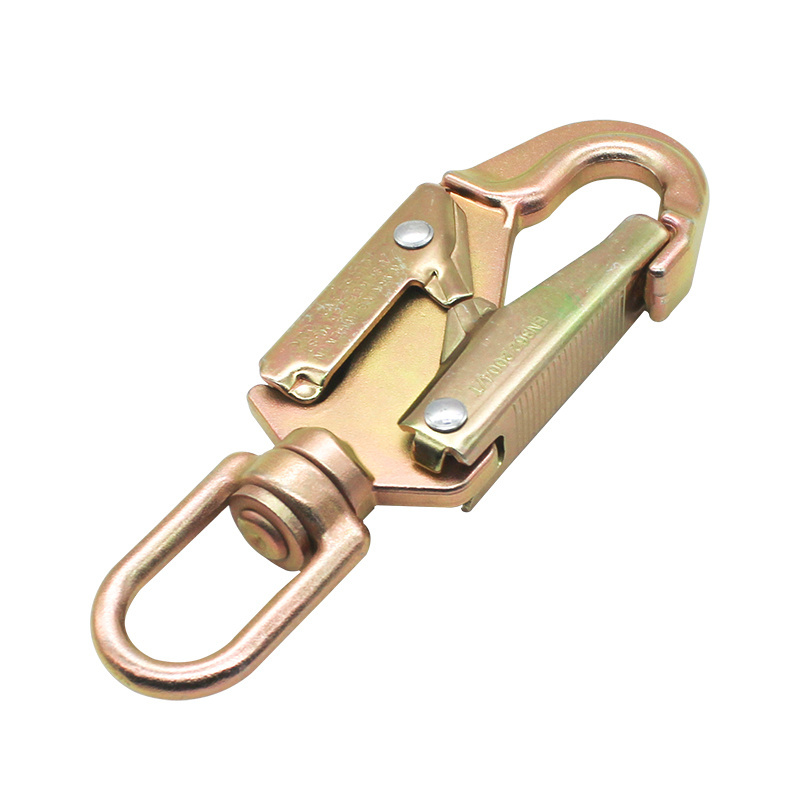 Forged steel Yellow Zinc Swivel Safety Scaffold double action hook For Fall Protection