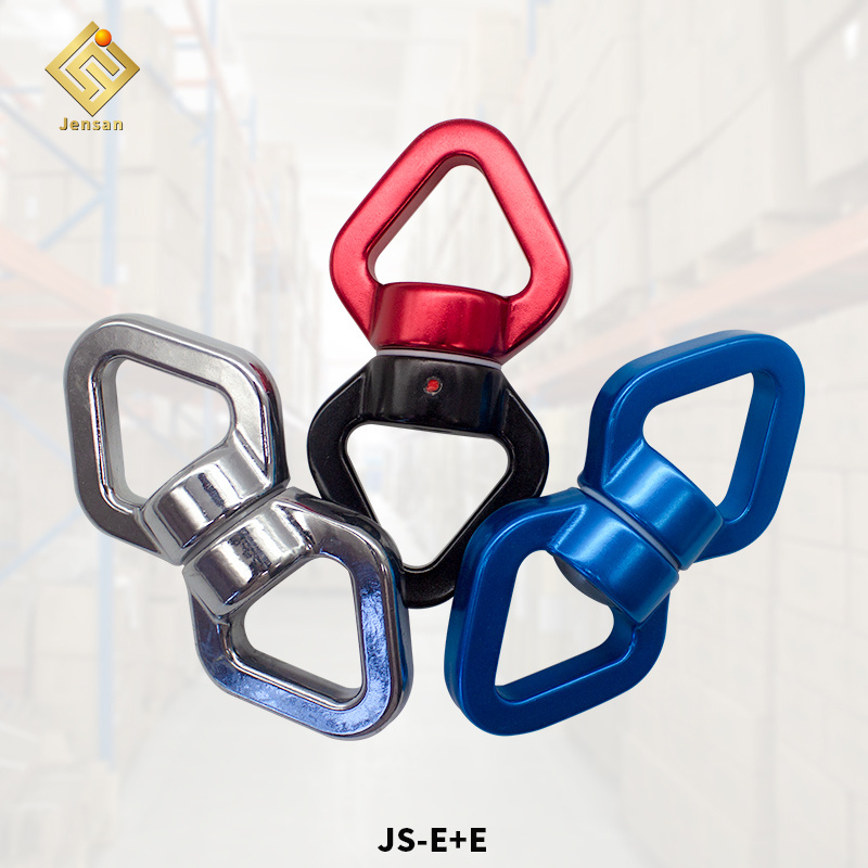 Jensan Manufacturer Custom Product 30KN Chrome-plated Steel Rotating Connection Swivel Carabiner Hook For Aerial Yoga