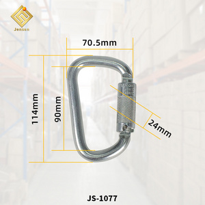 High Security 45KN Steel Safety Hook triple auto lock steel carabiner For Industrial/Aerial Work