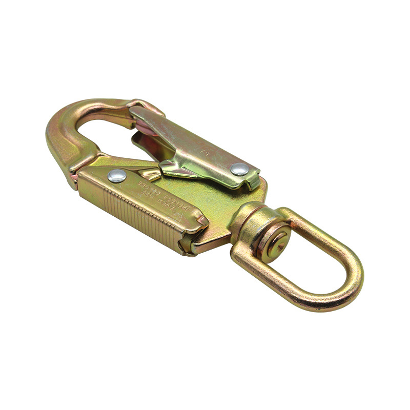 Forged steel Yellow Zinc Swivel Safety Scaffold double action hook For Fall Protection