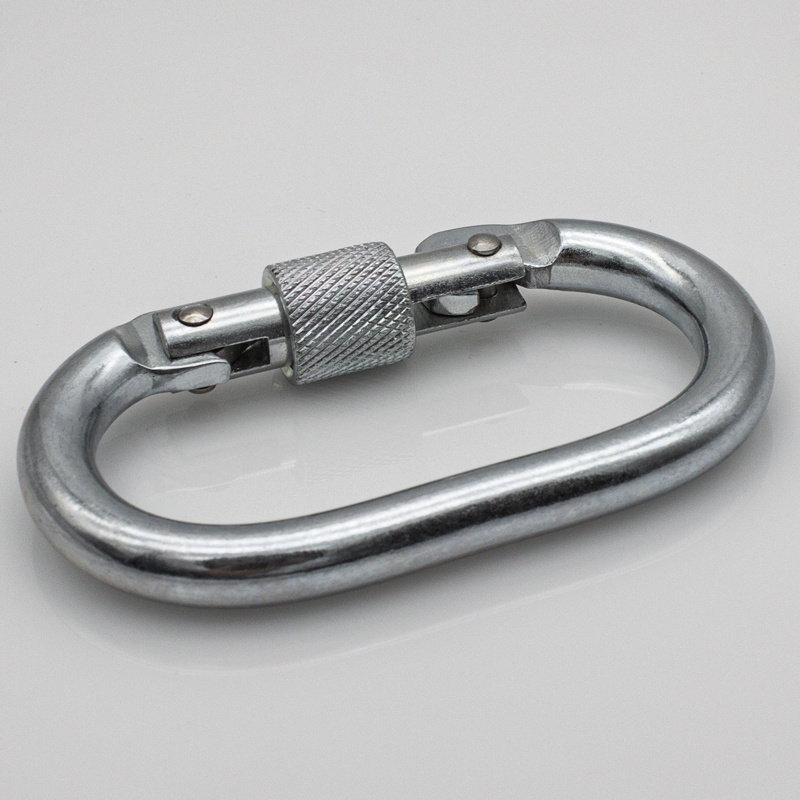 Custom JENSAN Chrome 23KN Carabiner Hook With Screw Lock For Parachute/Aerial Work