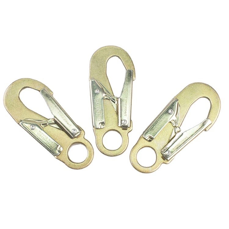 JENSAN Factory Wholesale Heavy Duty 23KN Forged Safety Hook Snap Hook Jinsong Hook Double Lock Steel 146*24mm 5000lbs/23kn 10pcs