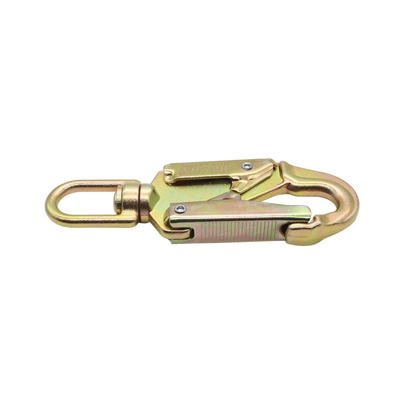 Forged steel Yellow Zinc Swivel Safety Scaffold double action hook For Fall Protection