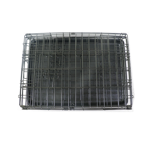 Eco-Friendly Double Door Folding Dog Cage Kennel,Metal Wire Collapsible Dog Crate With Tray