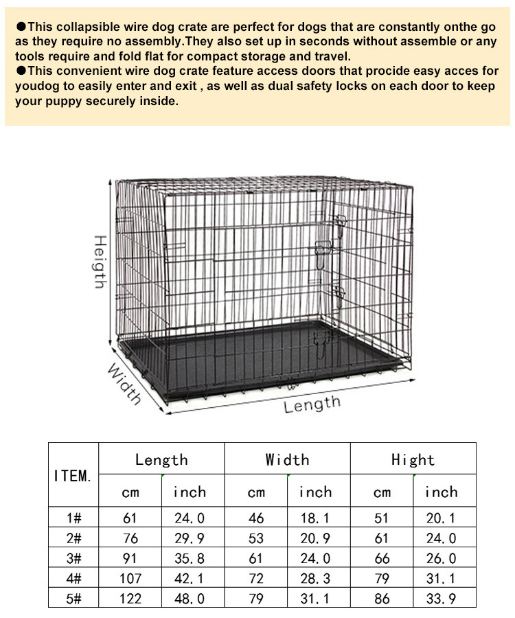 Best pet large folding wire pet cage for dog cat house metal aluminum dog crate