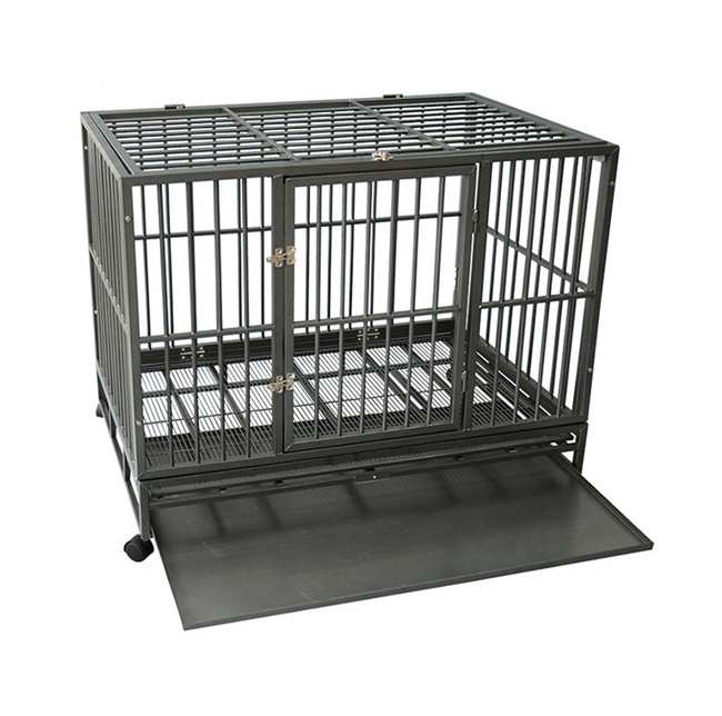 Heavy Duty Square Tube XXL Dog Cage with four wheels For Sale