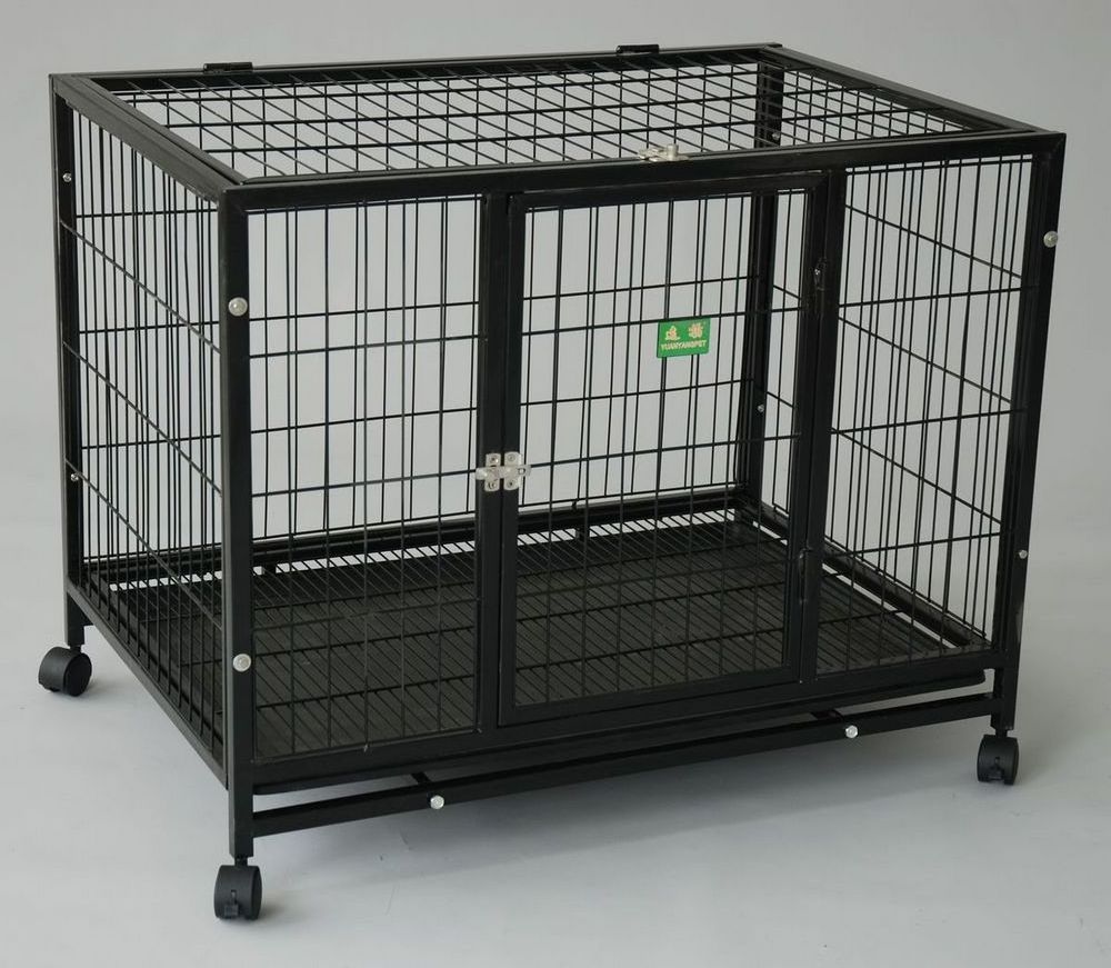 Heavy Duty Square Tube XXL Dog Cage with four wheels For Sale