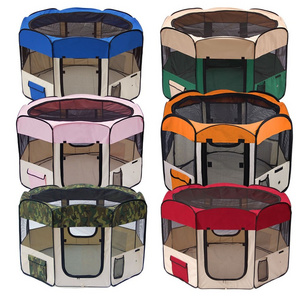 Wholesale Custom Colorful Outdoor Collapsible Pet Cage for Dogs and Cats Portable Foldable Nylon Polyester Pet Cage