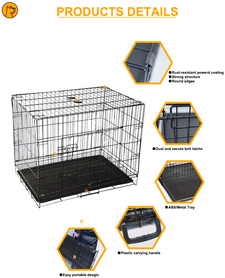 Best pet large folding wire pet cage for dog cat house metal aluminum dog crate